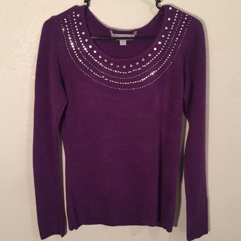 Purple Sweater With Scarf